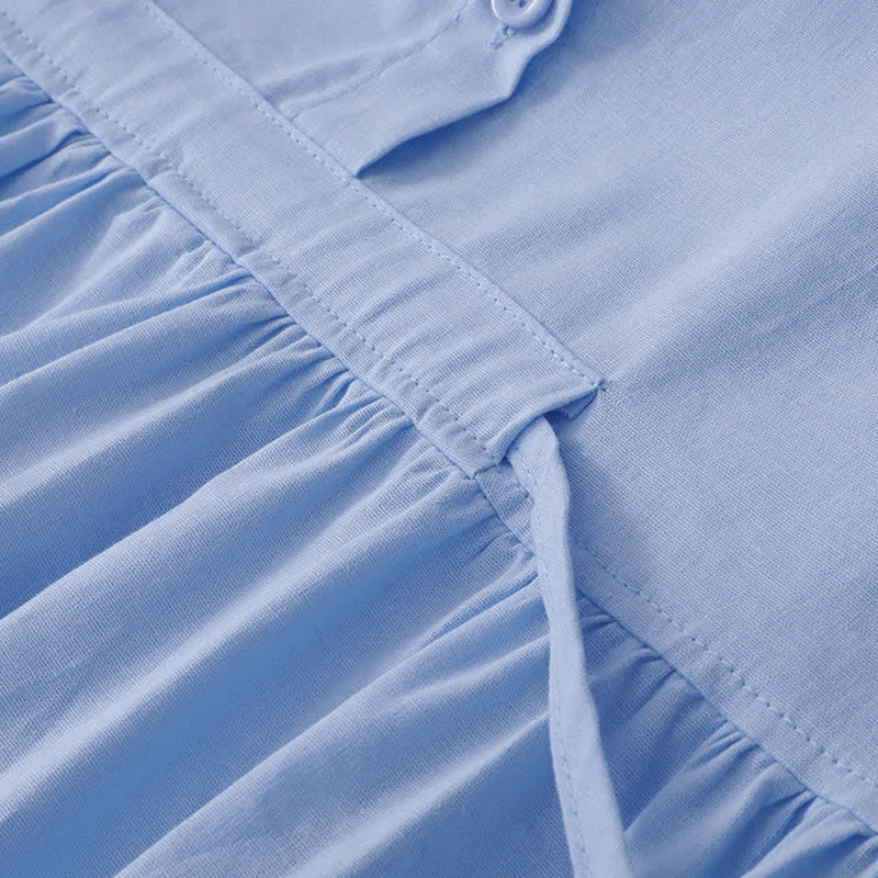 Buddha Stones Robe d'été minimaliste décontractée à boutons et lacets, sans manches, avec poche, pour femme - image 26