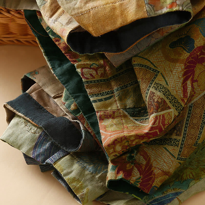 Pantalon harem pour femme avec poches, style rétro décontracté, orné de boutons grenouille chinois et de Buddha Stones - image 20