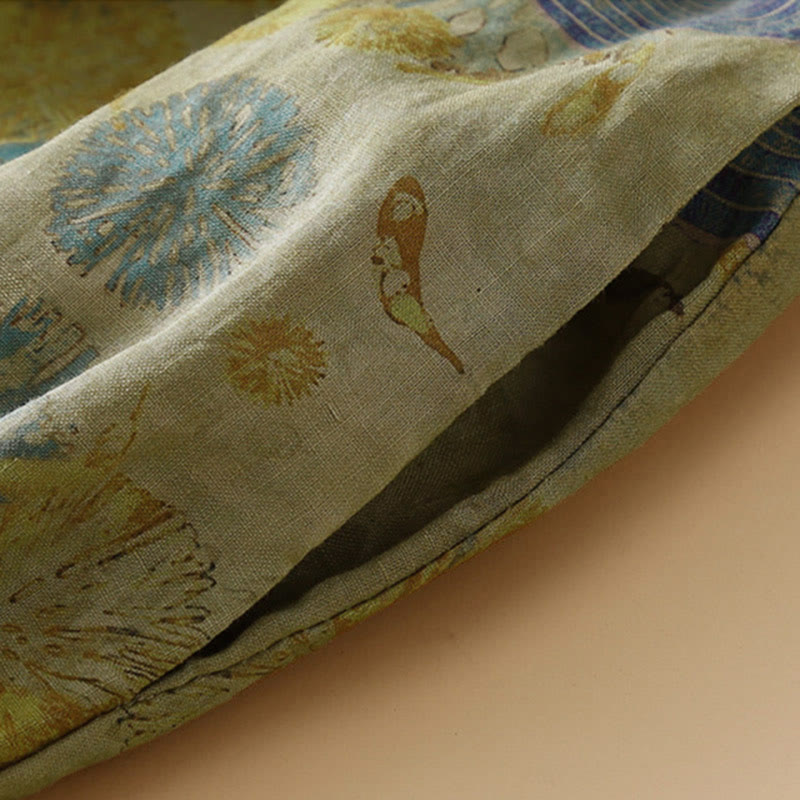 Pantalon harem pour femme avec poches, style rétro décontracté, orné de boutons grenouille chinois et de Buddha Stones - image 6
