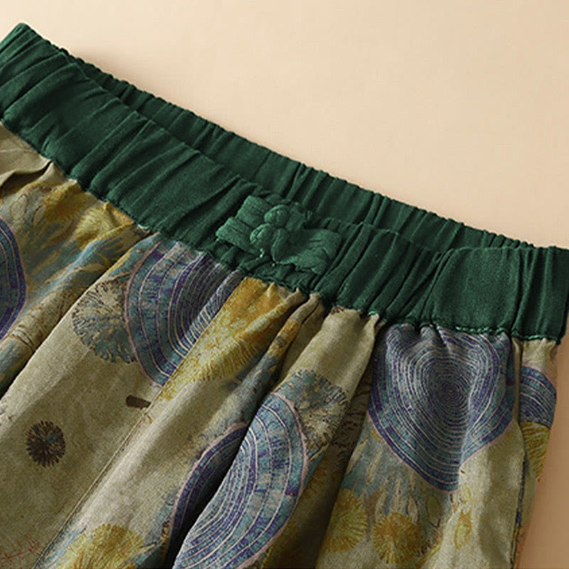 Pantalon harem pour femme avec poches, style rétro décontracté, orné de boutons grenouille chinois et de Buddha Stones - image 11