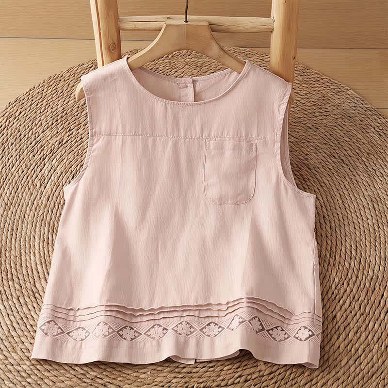 Buddha Stones Pantalon d'été minimaliste géométrique à ourlet ajouré et jambes larges avec poches pour femme - Chemise rose clair - US8-10, UK/AU12-14, EU40-42 (2XL) - image 23