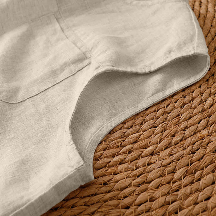 Buddha Stones Pantalon d'été minimaliste géométrique à ourlet ajouré et jambes larges avec poches pour femme - image 41