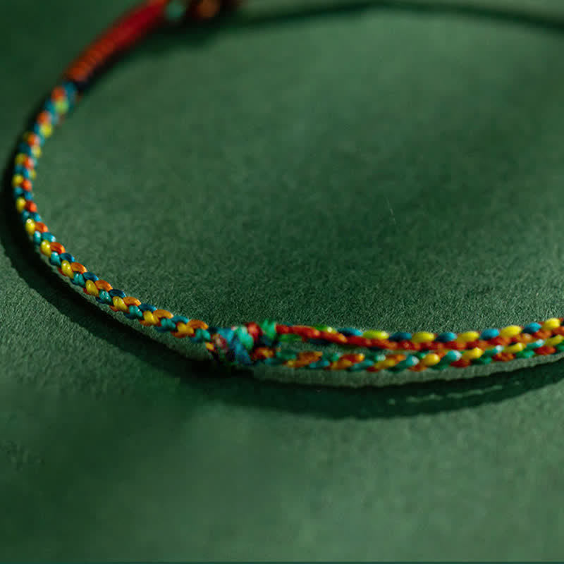 Buddha Stones Bracelet porte-bonheur en fil rouge multicolore tissé à la main avec des pièces de cuivre - image 11
