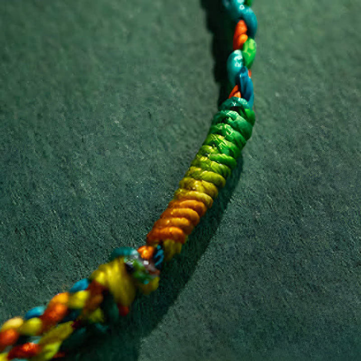 Buddha Stones Bracelet porte-bonheur en fil rouge multicolore tissé à la main avec des pièces de cuivre - image 14