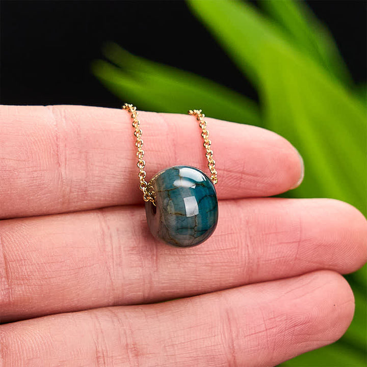 Buddha Stones Pendentif boucle de paix en agate naturelle, symbole de générosité, chaîne en cuivre et argent sterling 925 - image 4