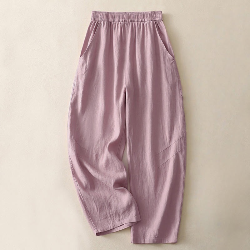 Pantalon large pour femme avec poches, couleur unie, motif Buddha Stones, idéal pour l'été. - Violet - US8-10，UK/AU12-14，EU40-42 (2XL) - image 8