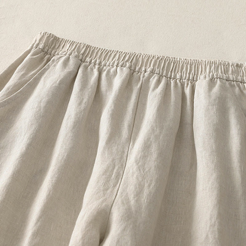 Pantalon large pour femme avec poches, couleur unie, motif Buddha Stones, idéal pour l'été. - image 2
