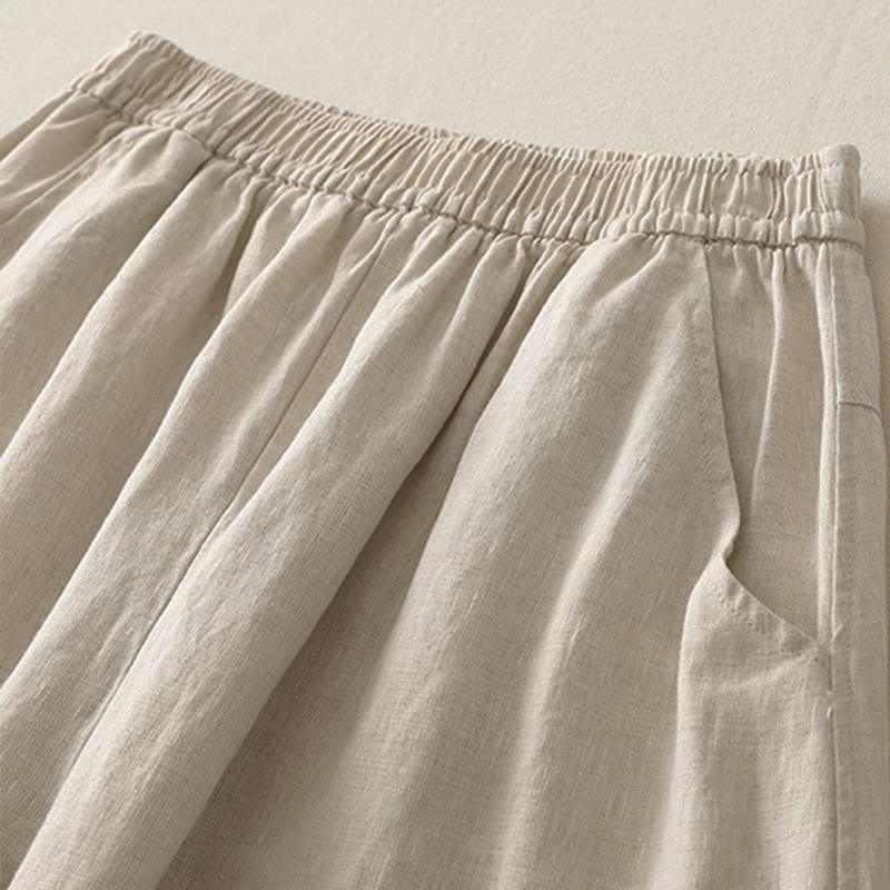 Pantalon large pour femme avec poches, couleur unie, motif Buddha Stones, idéal pour l'été. - image 1
