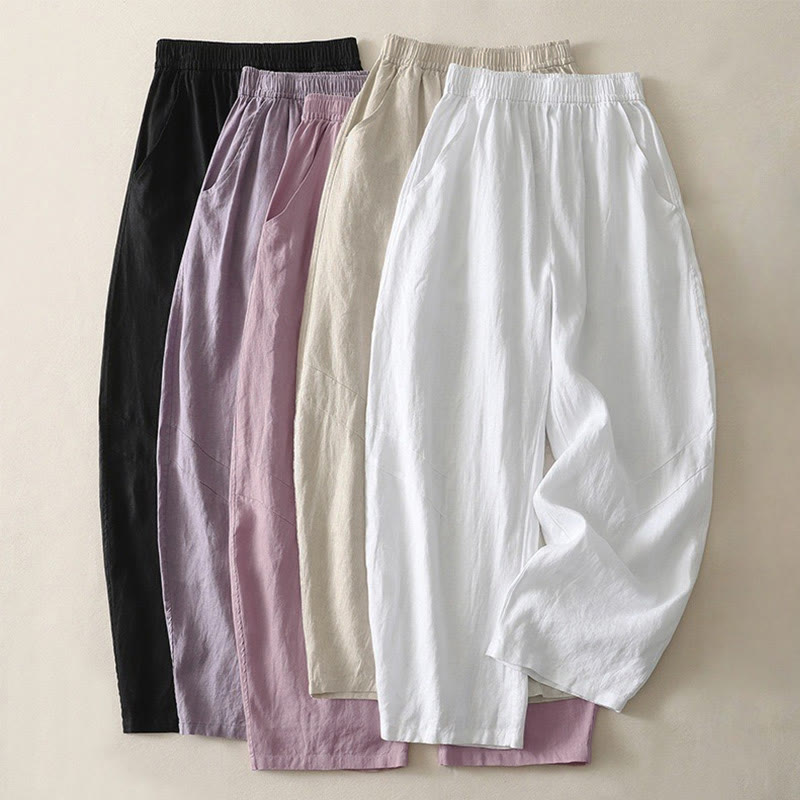 Pantalon large pour femme avec poches, couleur unie, motif Buddha Stones, idéal pour l'été. - image 26