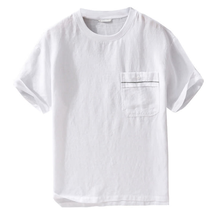 Buddha Stones T-shirts d'été minimalistes et décontractés pour hommes, à manches courtes et poches plaquées. - image 13