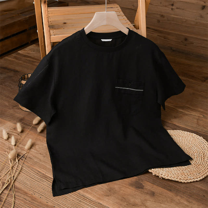 Buddha Stones T-shirts d'été minimalistes et décontractés pour hommes, à manches courtes et poches plaquées. - image 6