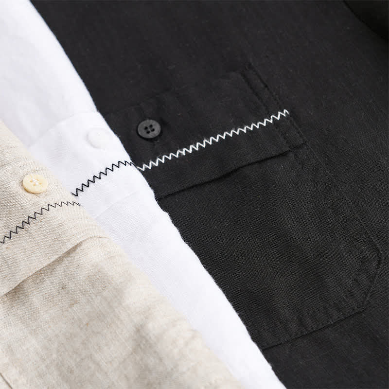 Buddha Stones T-shirts d'été minimalistes et décontractés pour hommes, à manches courtes et poches plaquées. - image 19