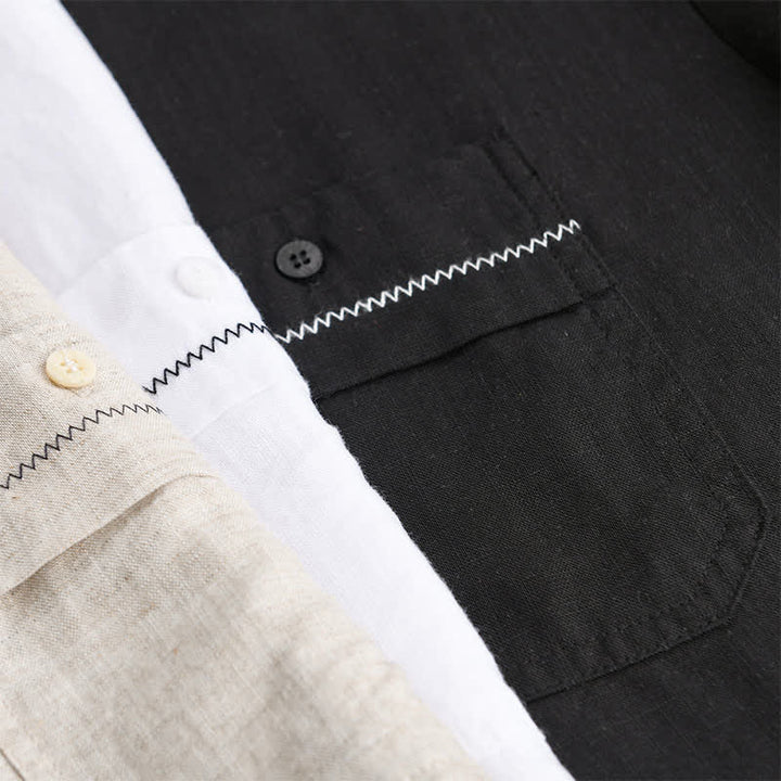 Buddha Stones T-shirts d'été minimalistes et décontractés pour hommes, à manches courtes et poches plaquées. - image 19