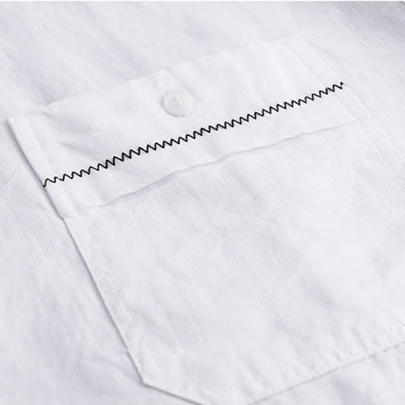Buddha Stones T-shirts d'été minimalistes et décontractés pour hommes, à manches courtes et poches plaquées. - image 15