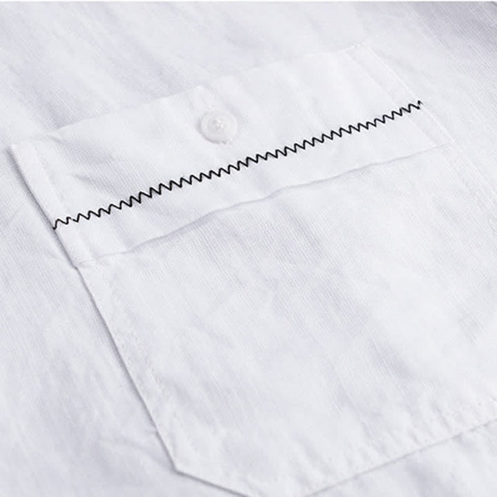 Buddha Stones T-shirts d'été minimalistes et décontractés pour hommes, à manches courtes et poches plaquées. - image 15