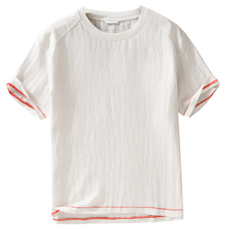 Buddha Stones T-shirts à manches courtes pour hommes, style décontracté d'été, effet vintage, délavé, unis - image 10