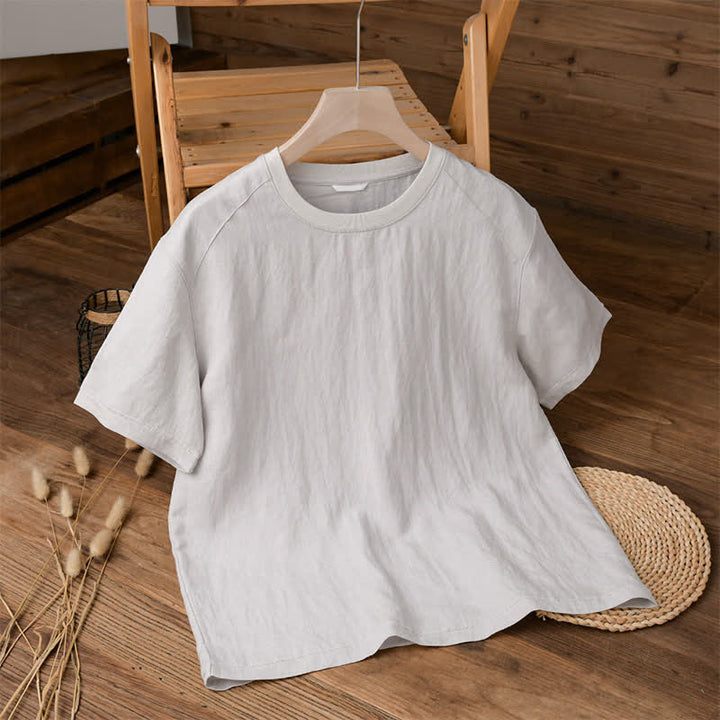 Buddha Stones T-shirts à manches courtes pour hommes, style décontracté d'été, effet vintage, délavé, unis - WhiteSmoke - US/UK/AU42, EU52 (3XL) - image 6