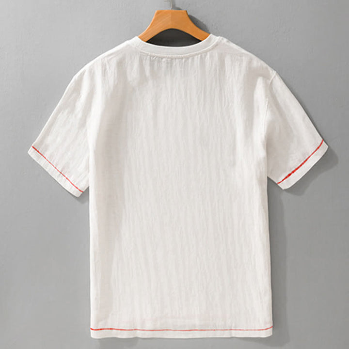 Buddha Stones T-shirts à manches courtes pour hommes, style décontracté d'été, effet vintage, délavé, unis - image 11