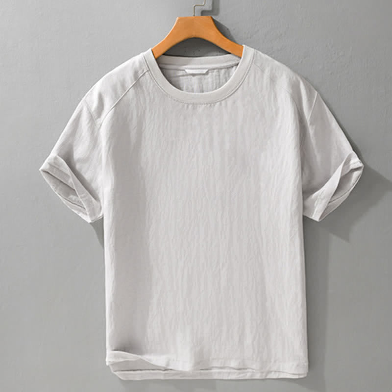 Buddha Stones T-shirts à manches courtes pour hommes, style décontracté d'été, effet vintage, délavé, unis - image 7