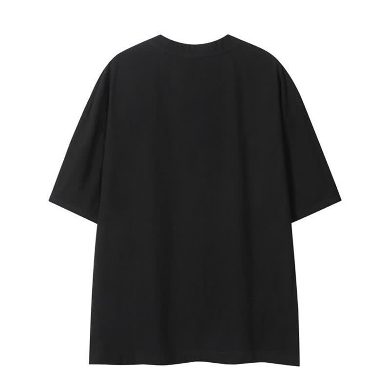 Buddha Stones T-shirts d'été décontractés de style bohème avec cordon de serrage, manches courtes, unis, pour hommes - image 13