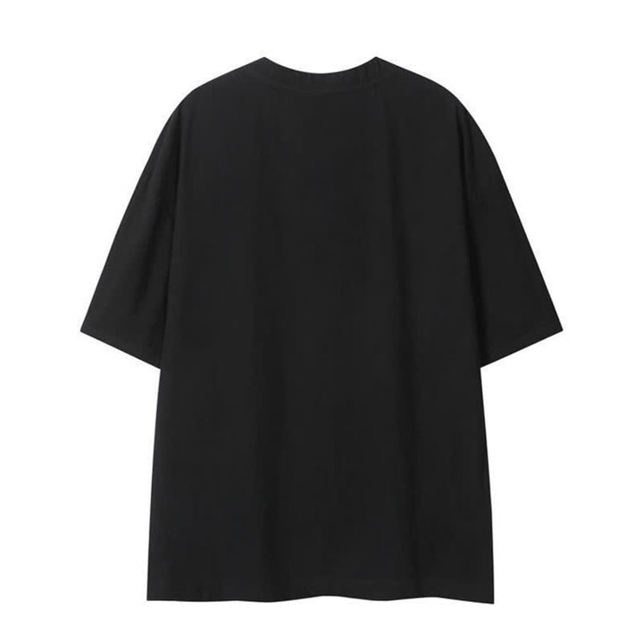 Buddha Stones T-shirts d'été décontractés de style bohème avec cordon de serrage, manches courtes, unis, pour hommes - image 13