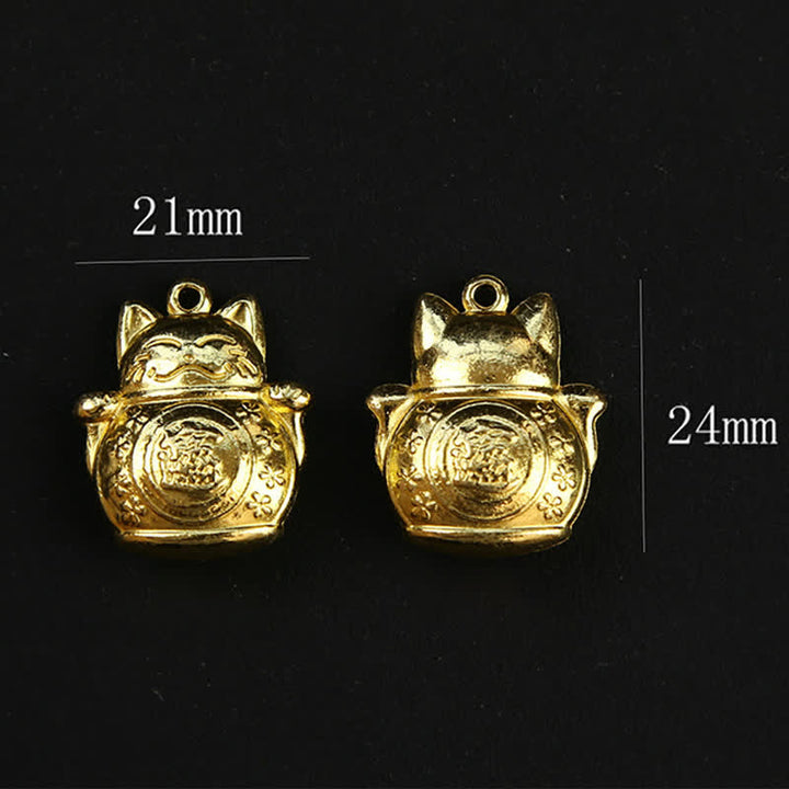 Buddha Stones Porte-clés tressés en cuivre en forme de chat porte-bonheur chinois Pi Xiu - image 11
