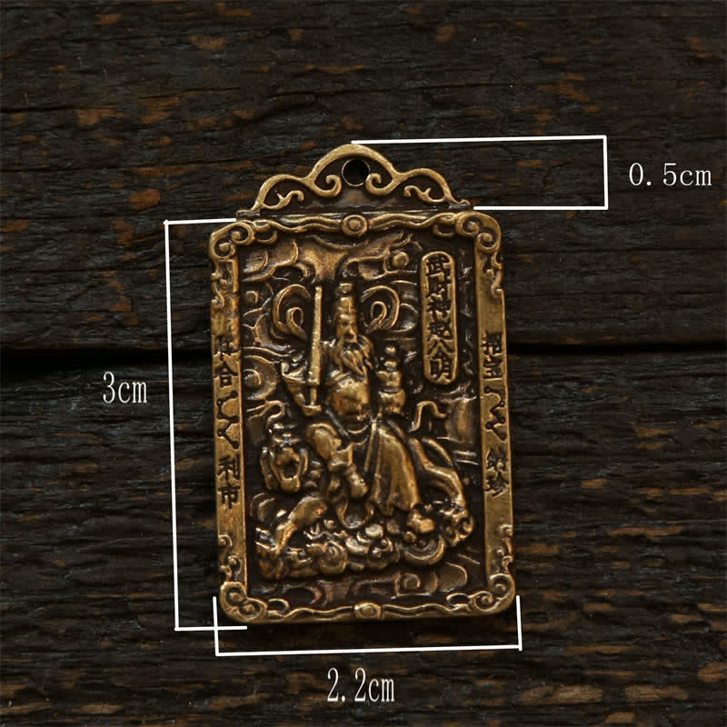 Buddha Stones Porte-clés de protection en forme de gourde, représentant les cinq empereurs du zodiaque chinois en cuivre - image 21