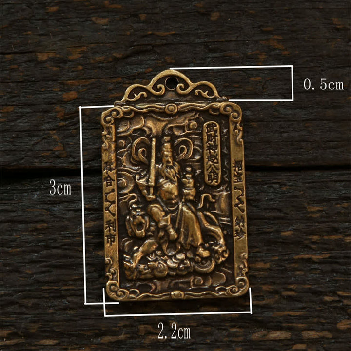Buddha Stones Porte-clés de protection en forme de gourde, représentant les cinq empereurs du zodiaque chinois en cuivre - image 21