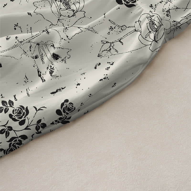 Buddha Stones Robe midi d'été décontractée pour femme, à motif floral vintage et sans manches, avec poches - image 2