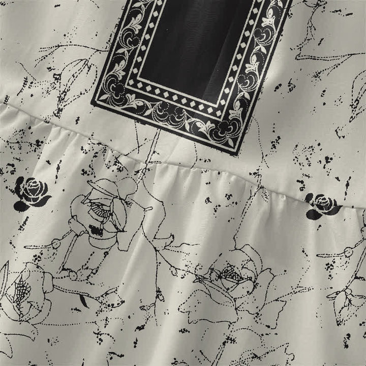 Buddha Stones Robe midi d'été décontractée pour femme, à motif floral vintage et sans manches, avec poches - image 1