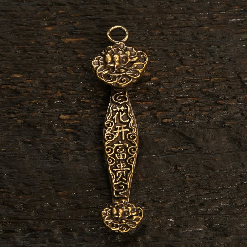 Buddha Stones Porte-clés en cuivre Pi Xiu, pièce chinoise Ruyi Lotus, symbole de richesse - image 28