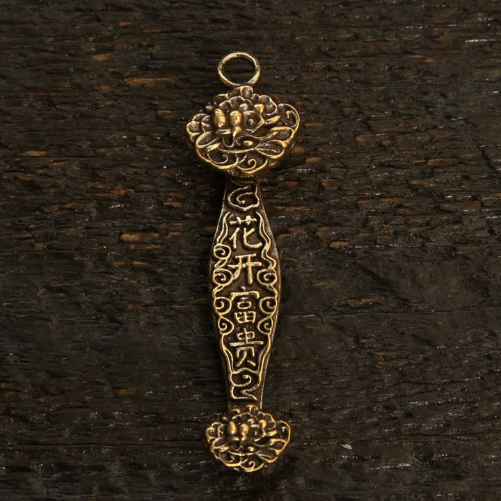 Buddha Stones Porte-clés en cuivre Pi Xiu, pièce chinoise Ruyi Lotus, symbole de richesse - image 28