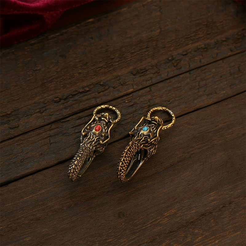 Buddha Stones Porte-clés de sécurité en laiton avec cadenas Dragon - image 8