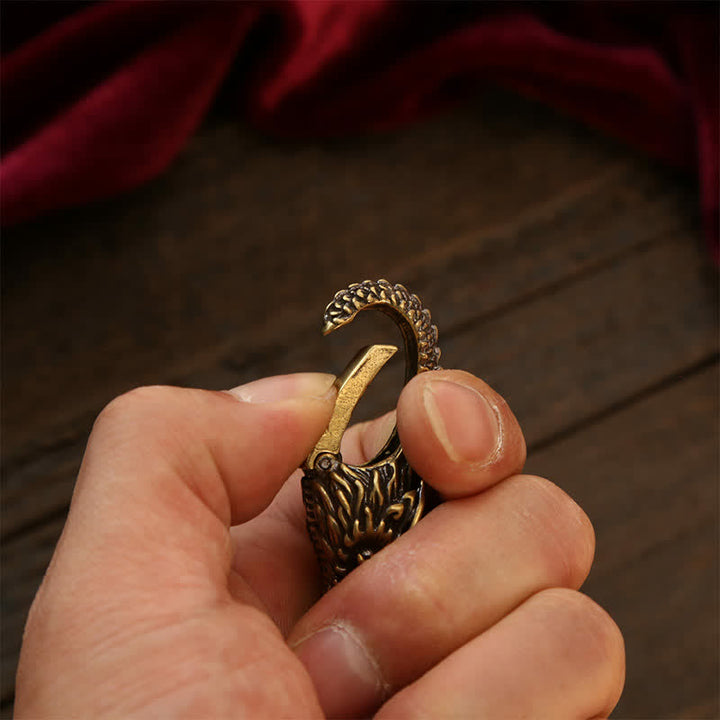 Buddha Stones Porte-clés de sécurité en laiton avec cadenas Dragon - image 14