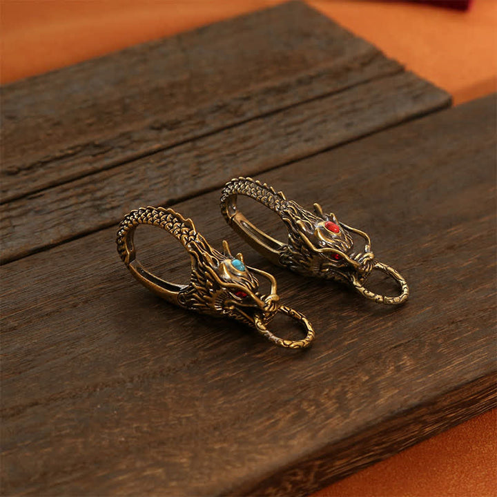 Buddha Stones Porte-clés de sécurité en laiton avec cadenas Dragon - image 7