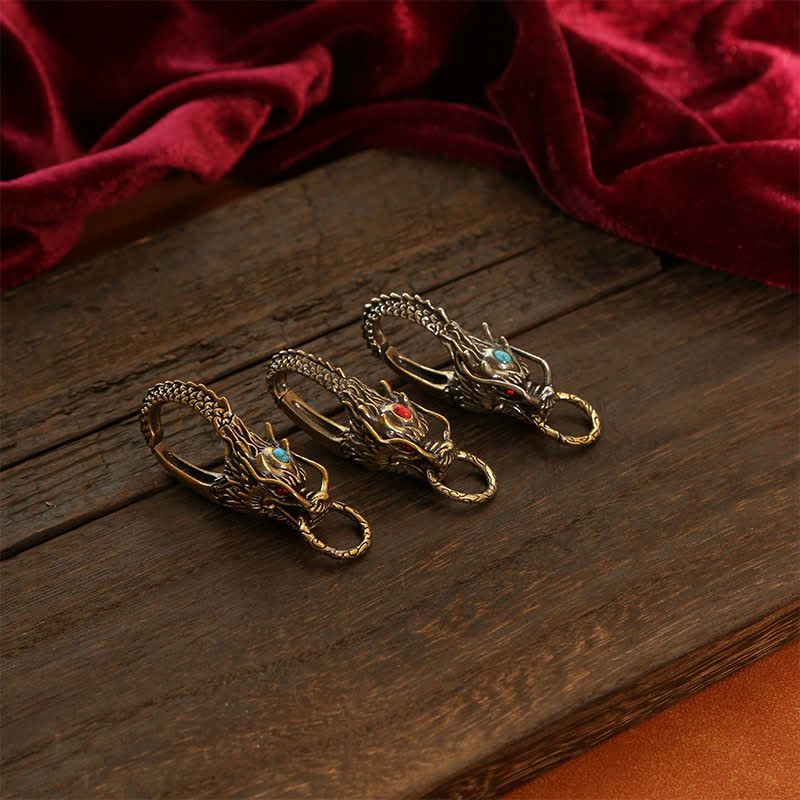 Buddha Stones Porte-clés de sécurité en laiton avec cadenas Dragon - image 12