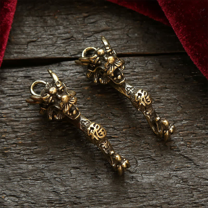 Buddha Stones Porte-clés de succès en laiton, pièces Ruyi des Cinq Empereurs et Dragon Ruyi - image 14