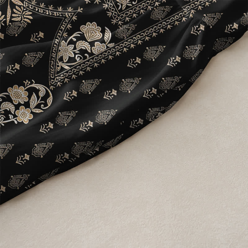 Buddha Stones Robe midi d'été décontractée de style bohème, à motif médaillon ethnique, sans manches et avec poches, pour femme - image 2