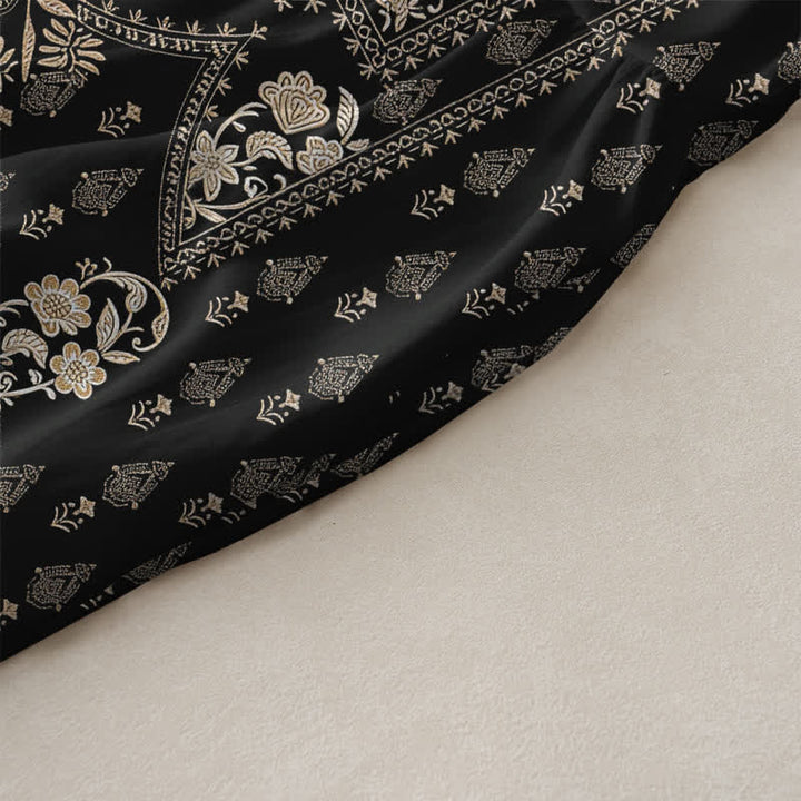 Buddha Stones Robe midi d'été décontractée de style bohème, à motif médaillon ethnique, sans manches et avec poches, pour femme - image 2