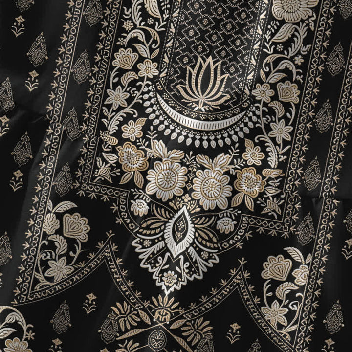 Buddha Stones Robe midi d'été décontractée de style bohème, à motif médaillon ethnique, sans manches et avec poches, pour femme - image 3