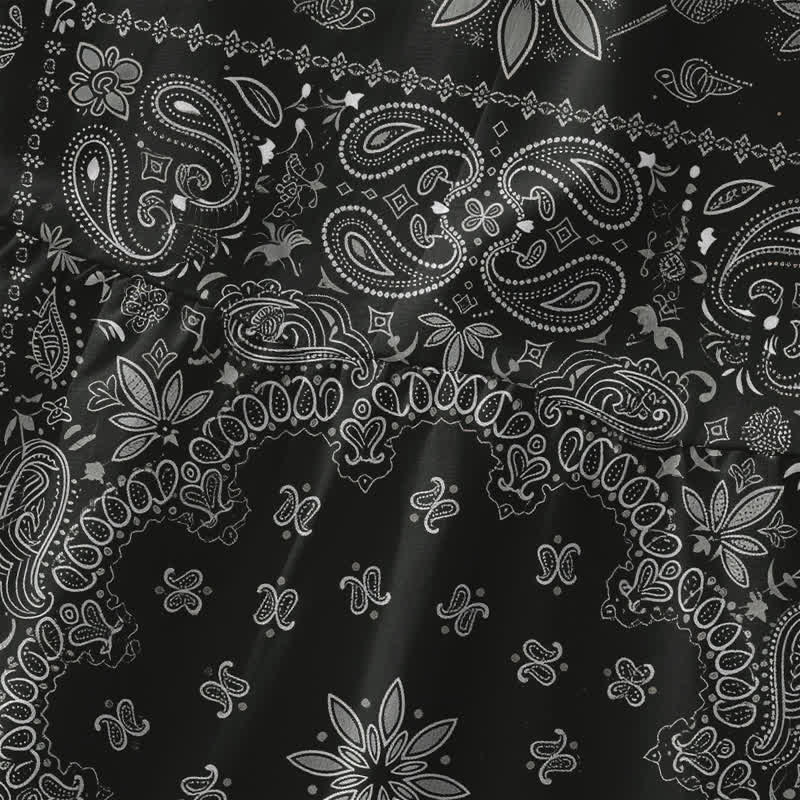 Buddha Stones Robe midi d'été décontractée pour femme, à motif floral cachemire et bandana, sans manches et avec poches. - image 1