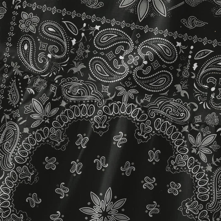 Buddha Stones Robe midi d'été décontractée pour femme, à motif floral cachemire et bandana, sans manches et avec poches. - image 1