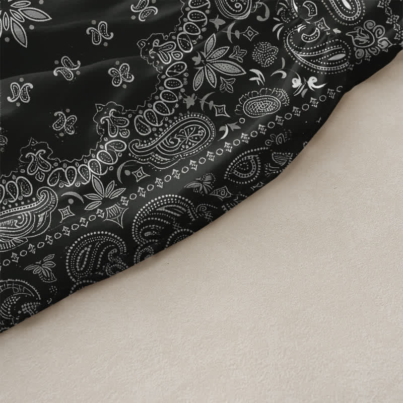 Buddha Stones Robe midi d'été décontractée pour femme, à motif floral cachemire et bandana, sans manches et avec poches. - image 2