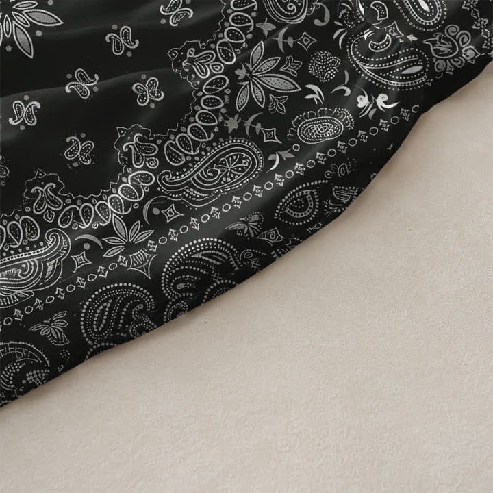 Buddha Stones Robe midi d'été décontractée pour femme, à motif floral cachemire et bandana, sans manches et avec poches. - image 2