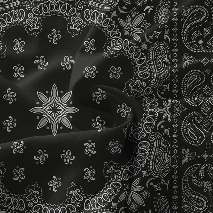 Buddha Stones Robe midi d'été décontractée pour femme, à motif floral cachemire et bandana, sans manches et avec poches. - image 3