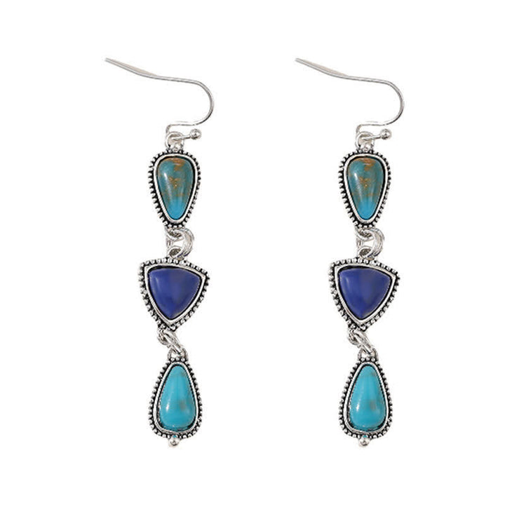 Buddha Stones Boucles d'oreilles pendantes turquoise géométriques bohèmes protectrices - image 8