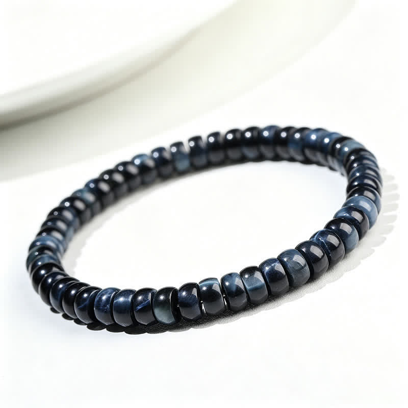 Buddha Stones Bracelet de perles positives en œil de tigre bleu - image 1