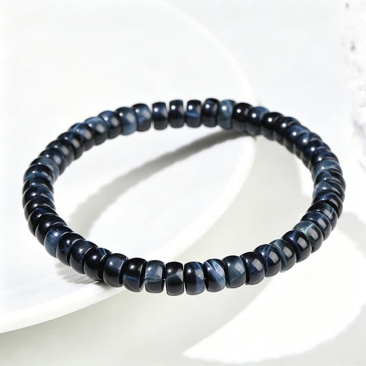 Buddha Stones Bracelet de perles positives en œil de tigre bleu - image 2