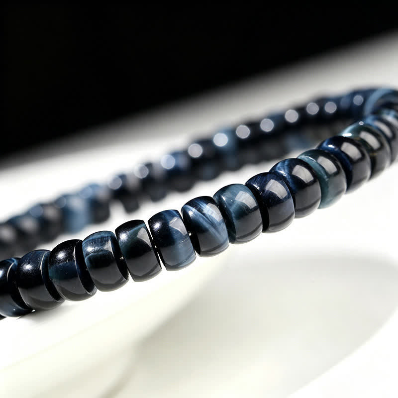 Buddha Stones Bracelet de perles positives en œil de tigre bleu - image 8