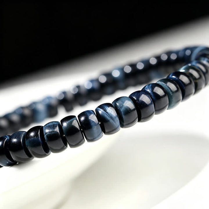 Buddha Stones Bracelet de perles positives en œil de tigre bleu - image 8